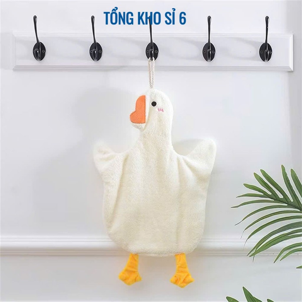 Khăn lau tay nhà bếp con vịt 2 màu dễ thương siêu thấm hút siêu thấm nước hai lớp, KHĂN 2 LỚP HÌNH VỊT - MÃ: KHNA746