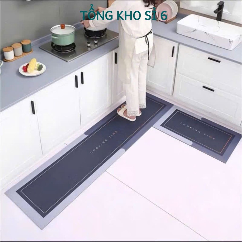 Bộ 2 Thảm Lau Chân Nhà Bếp Silicon Thấm Hút Nhanh , THẢM LAU CHÂN NHÀ BẾP CHỐNG TRƯỢT - THAMNHABEP38