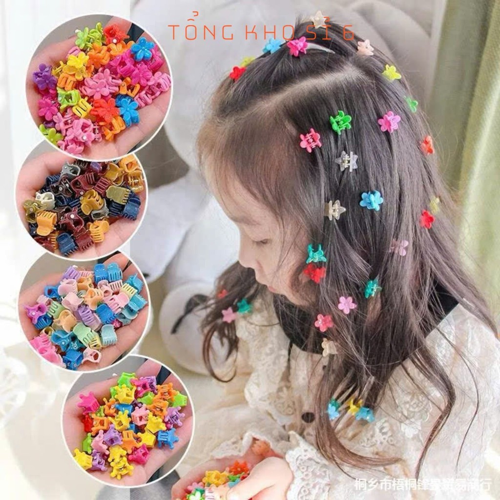 Hộp 100 Kẹp Tóc Mini Nhiều Màu Dễ Thương Cho Bé Gái, KẸP TÓC SẮC MÀU CHO BÉ GÁI - KEPTOCCHOBE869