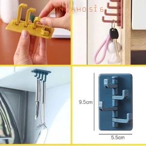 Móc Dán Tường 4 Nhánh Xoay Hình Cây Thông, MÓC TREO ĐỒ DÁN TƯỜNG ĐA NĂNG