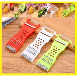 Nạo Gọt Tạo Hình Rau Củ Quả Đa Năng, Dụng Cụ Lạo Gọt Rau Củ Quả Lưỡi Inox 2 Đầu Đa Năng , NẠO 2 ĐẦU: NAORAUCUD