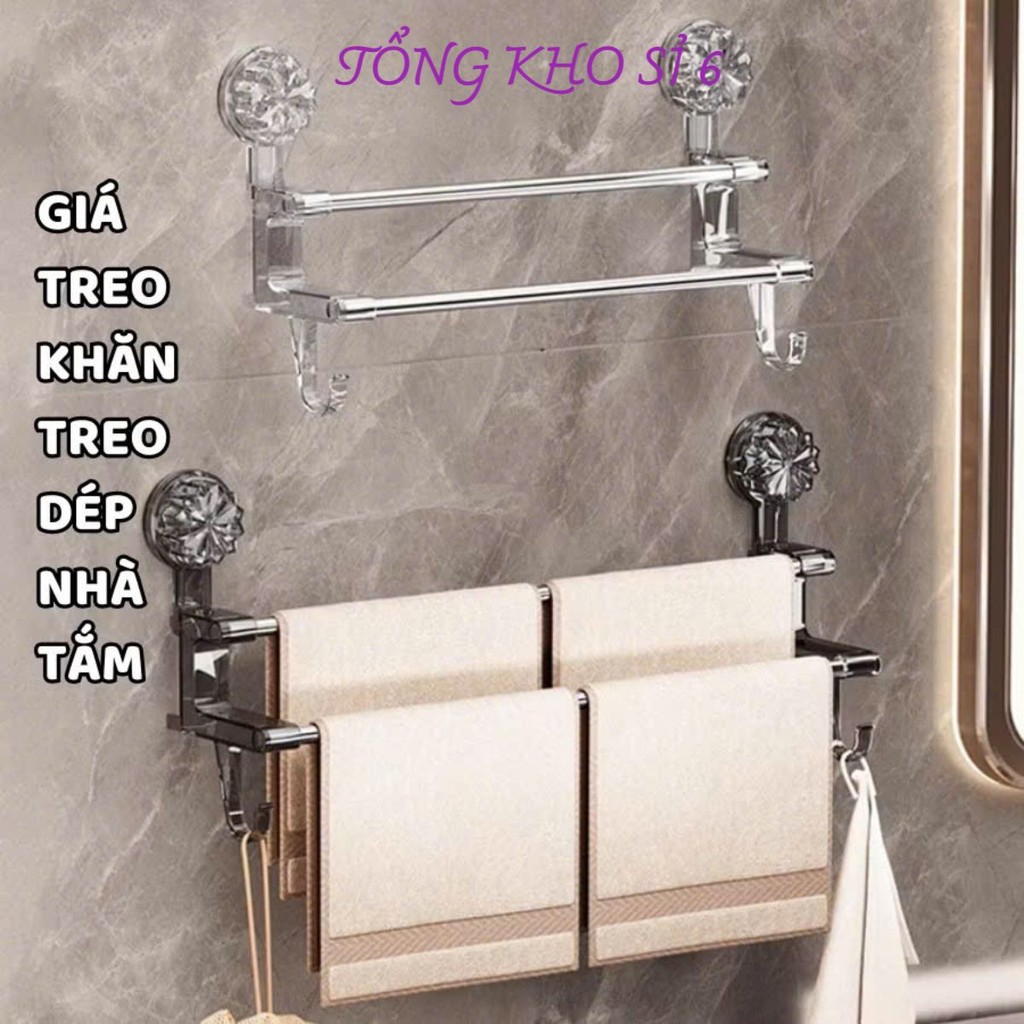 Giá Treo Khăn Mặt 2 Trong 1 Đa Năng, Kệ Treo, THANH KỆ TREO ĐỒ NHÀ TẮM DÀI - MÃ: THANHTREODONHATAM