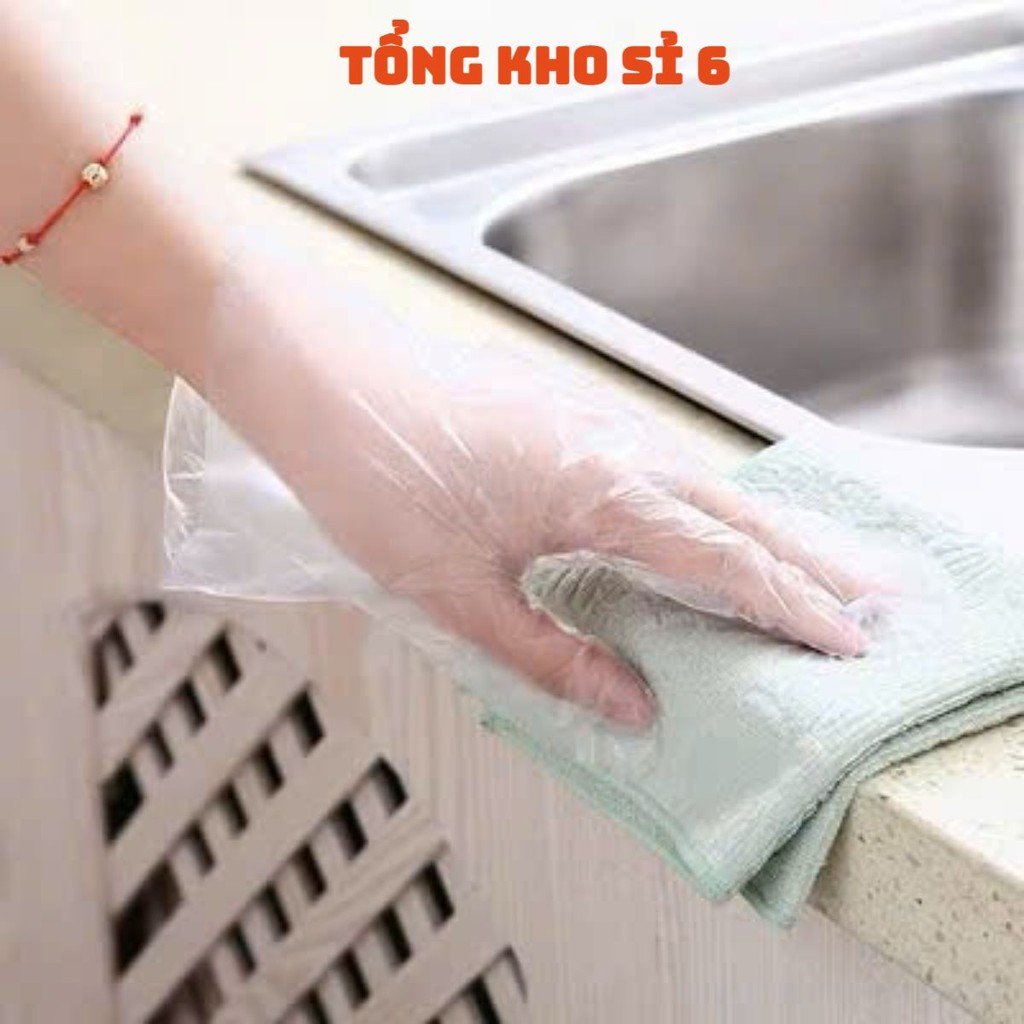 [COMBO 10]Bịch 100 Găng Tay Làm Bếp Chất Nilon Dùng 1 Lần Tiện Dụng, GĂNG TAY NHÀ BẾP - MÃ: GANGTAY689