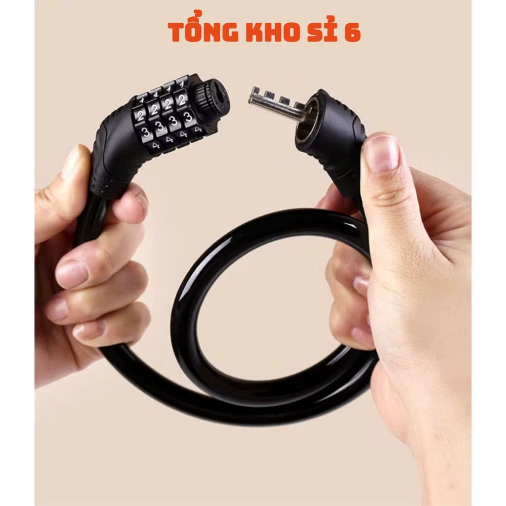 KHÓA XE ĐẠP, XE MÁY SỐ CHỐNG TRỘM , Khoá xe đạp, phụ kiện xe đạp khóa dây chống trộm loại xịn MK 4 số cao cấp khóa xe