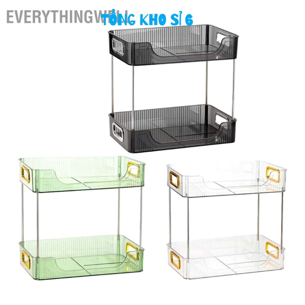 Kệ để đồ chữ nhật trong suốt 2 tâng nhựa việt nhật cao cấp KỆ ĐỂ ĐỒ MIKA 2 TẦNG: KEDEDO17