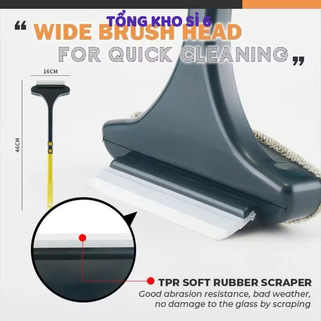 Cây Lau Kính 2 Mặt Chổi Lau Đa Năng Tiện Lợi Có Tay Cầm,  CÂY GẠT KÍNH MINI - MÃ: CAYLAUKINH6