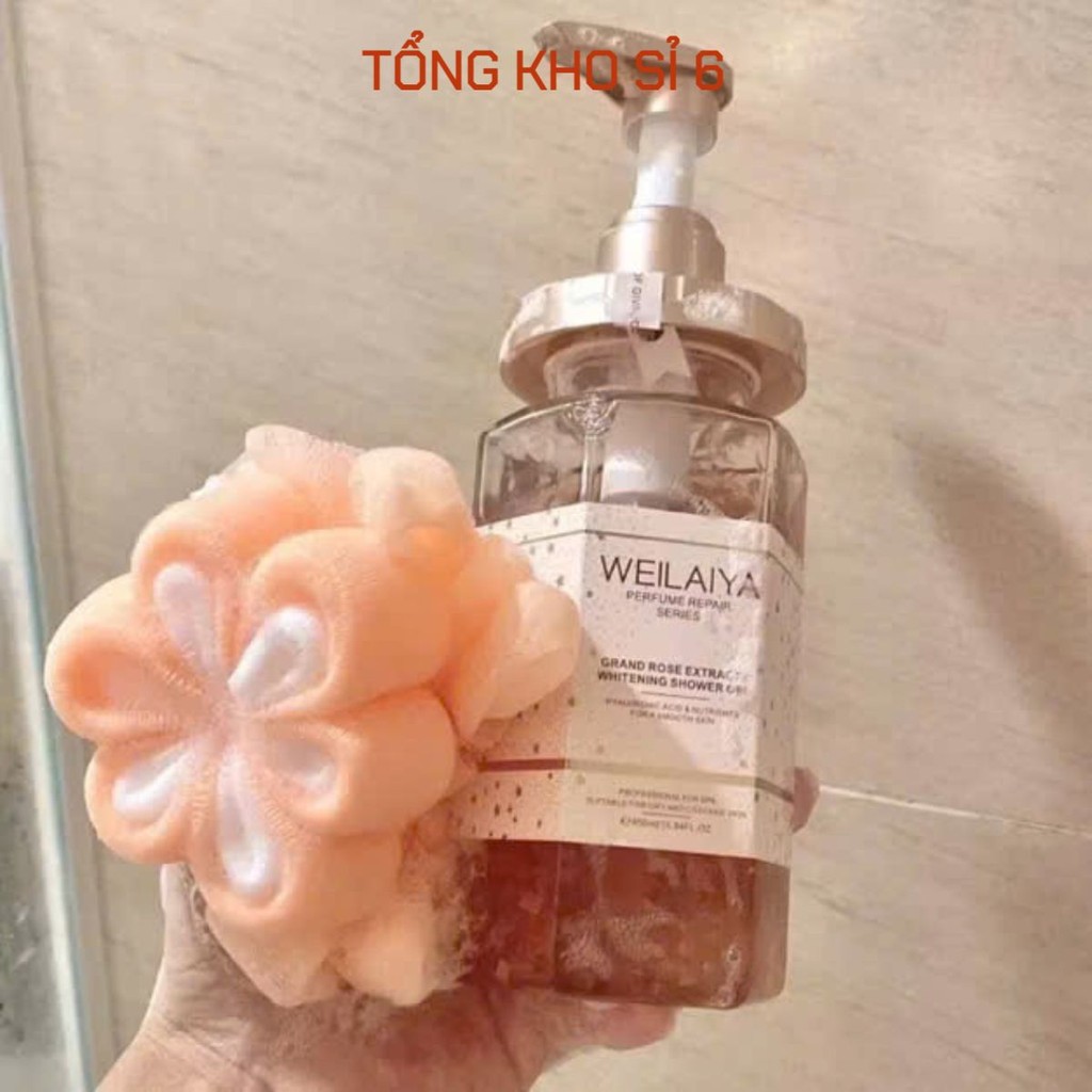 Bông Tắm Tròn Siêu Tạo Bọt Vệ Sinh Cơ Thể Hình Hoa,  BÔNG TẮM HÌNH HOA 6 CÁNH - MÃ: BONGTAMTRON43