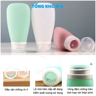 BỘ 3 LỌ CHIẾT SILICON MỀM,  Tuýp Silicon Chiết Mỹ Phẩm Du Lịch - Chai Lọ Chiết Đựng Dầu Gội, Sữa Rửa Mặt, Lotion-LO19