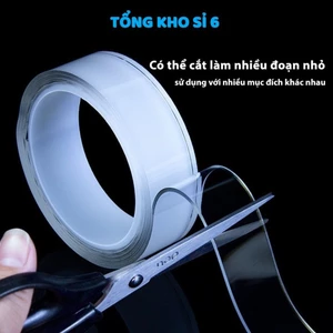 Băng Dính 2 Mặt Siêu Dính Băng Keo Nano Trong Suốt 3cm*3m Dán Tường Dính Mọi Bề Mặt Tiện Lợi - BANGDINH561