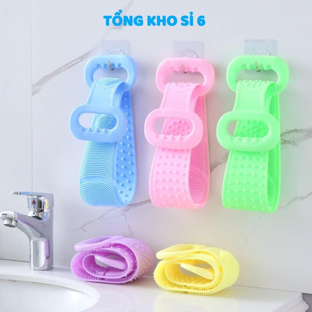 Dây Tắm Chà Lưng Silicon Dây Chà lưng Tắm 2 Mặt Massage, Dây chà lưng tắm 2 mặt silicone mềm siêu tiện lợi