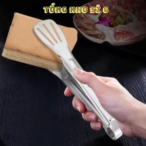 Kẹp Gắp Thức Ăn Bằng Inox Có Đầu Khía, KẸP INOX GẮP ĐỒ NƯỚNG - MÃ: KEPGAPDO23