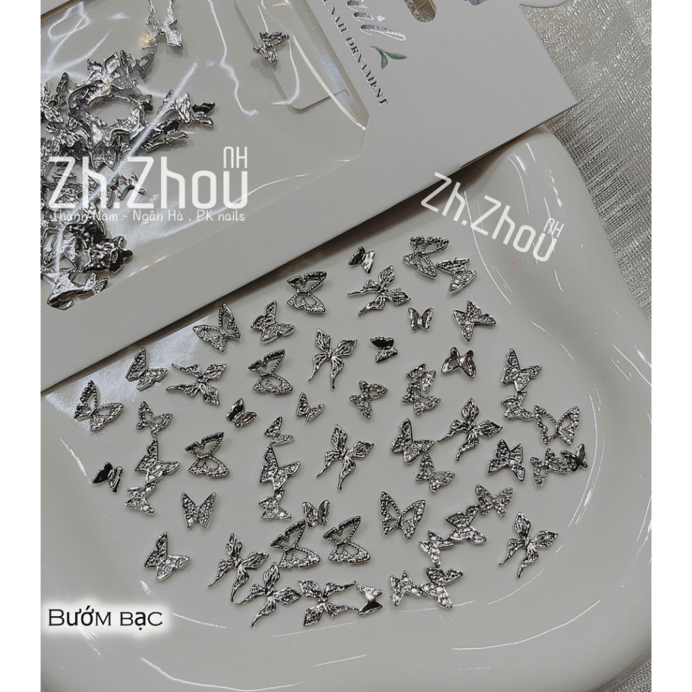 Set charm bướm bạc ,charm bạc cao cấp, charm bướm mini , charm nơ mini , charm nơ nhựa