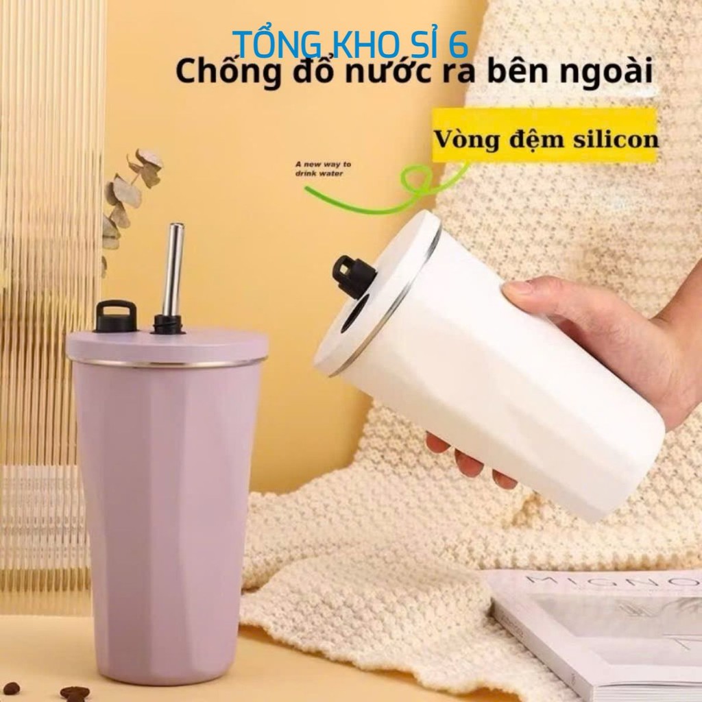 LY Cao Cấp Trơn Kèm Nắp Đậy, CỐC GIỮ NHIỆT CAO CẤP DUNG TÍCH 600ML - MÃ: LYCOC6693