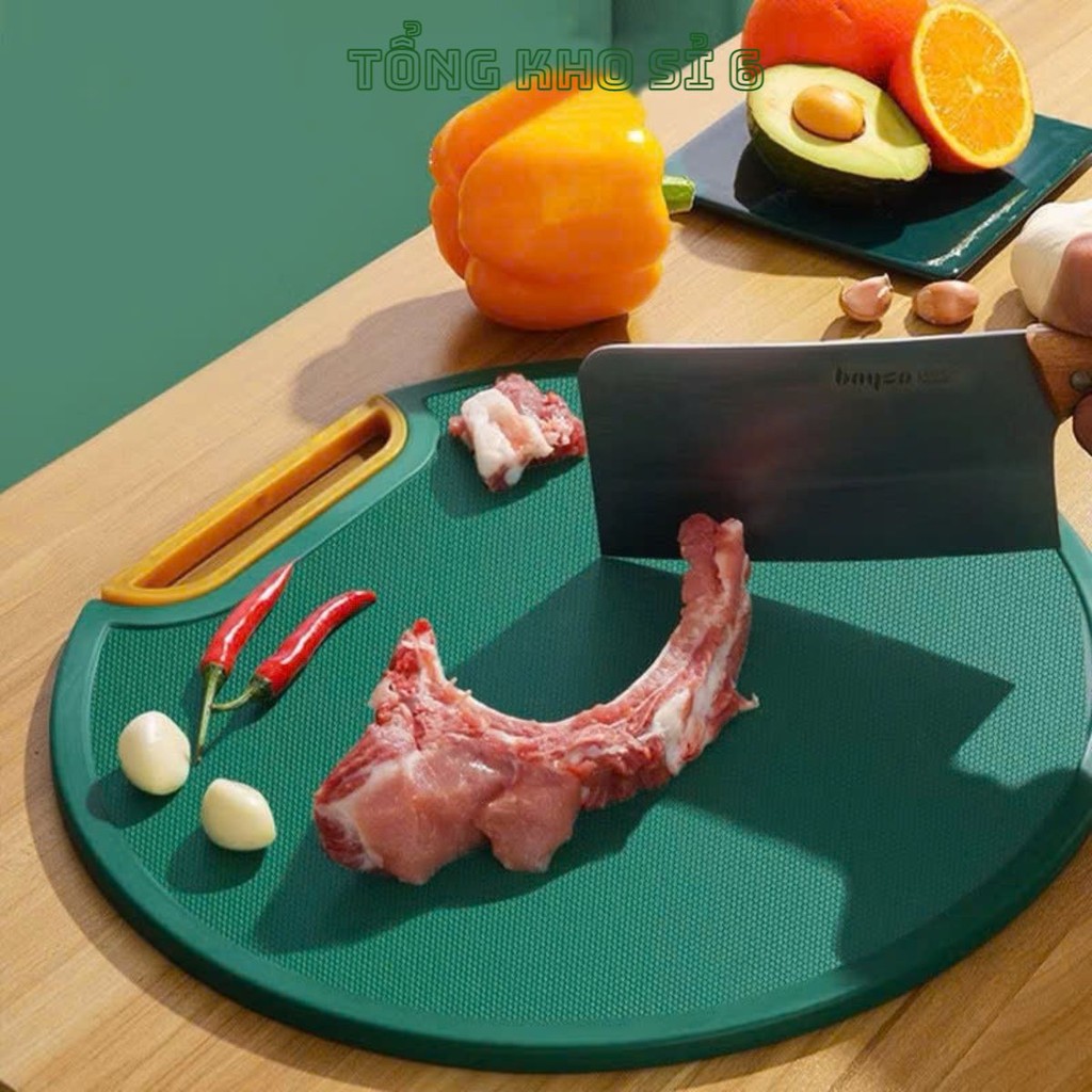 Thớt TRÒN XANH PE kháng khuẩn chống trượt, chống nấm mốc,  THỚT NHỰA KHÁNG KHUẨN SIZE 32 - MÃ: THOTKHANGKHUAN57