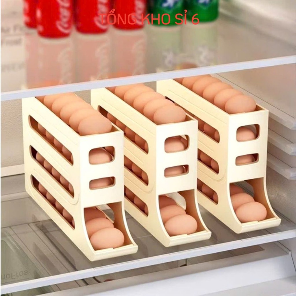 KHAY ĐỰNG TRỨNG 2 TẦNG 4 TẦNG,  Khay Đựng Trứng Tủ Lạnh Tự Lăn Thông Minh -  MA:KHAYTRUNG25