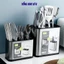 Ống Cắm Thìa Đũa Dao Khối Chữ Nhật Có Khe Thoát Nước - Khay Cắm Dụng Cụ Nhà Bếp Inox 304 Cao Cấp Sang Trọng