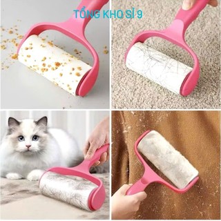SET CÂY LĂN BỤI KÈM 6 LÕI,  Bộ Cây Lăn Bụi 6 Lõi Lăn Thay Thế Làm Sạch Quần Áo, Ga Giường, Sofa, Lông Chó Mèo: CAYLANBUI