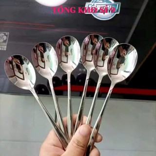 HỘP 6 THÌA INOX 304 CÁN DÀI , MUỖM ĂN CƠM CAO CẤP, Hộp 6 Thìa Inox Cán Dài Chất liệu Inox sáng bóng sang trọng - THIAAN2