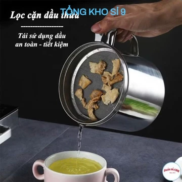 Ca lọc dầu inox 304 lọc cặn dầu mỡ dụng cụ lọc nhà bếp, DỤNG CỤ CA LỌC DẦU ĂN - MÃ: CALOCCAN