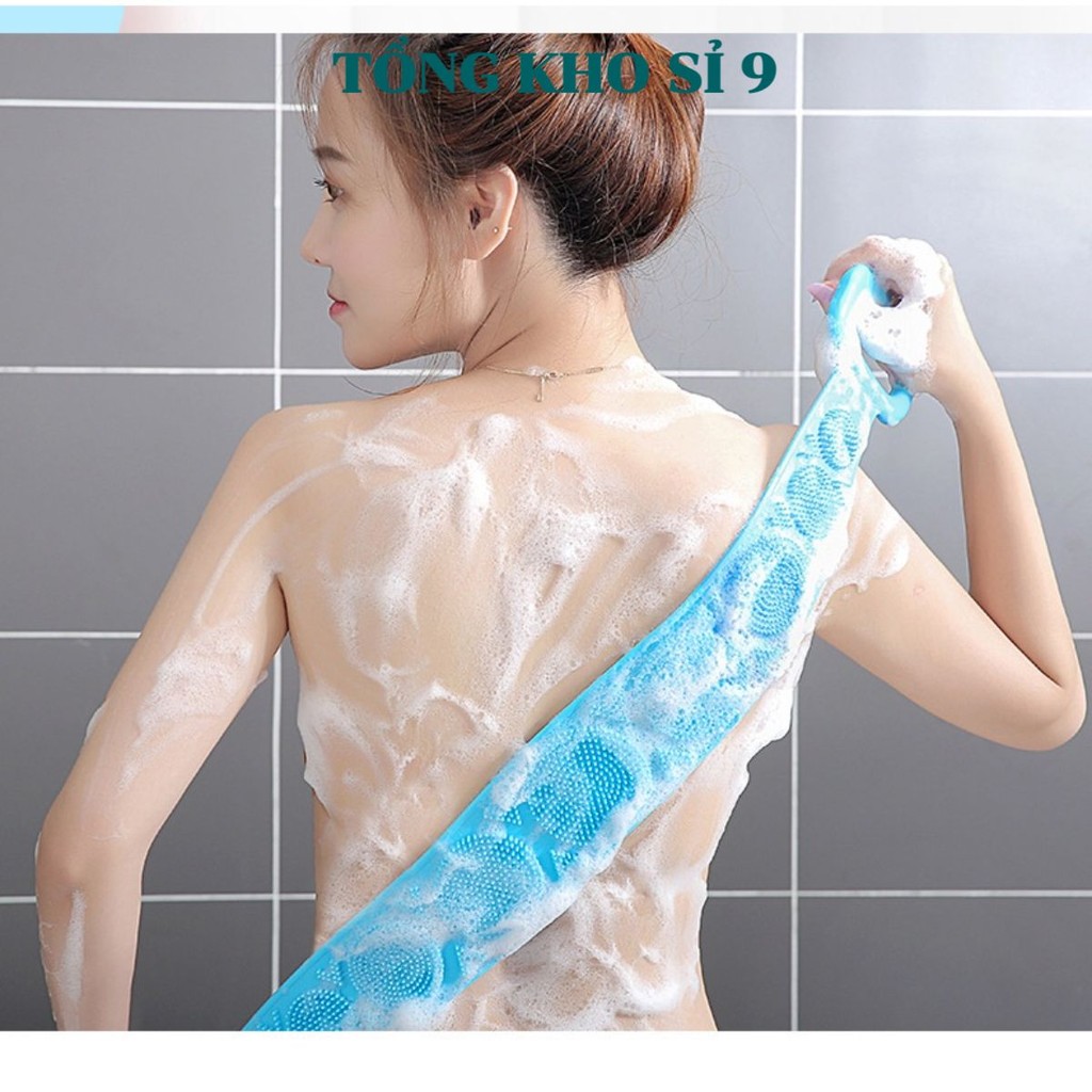 [COMBO 10]ĐỒ DÙNG PHÒNG TẮM - Dây Chà Lưng, Cọ Lưng Silicon 2 Mặt Mềm Masssage Kì Lưng, Gãi Ngứa Làm Sạch Da Chết Ở Lưng