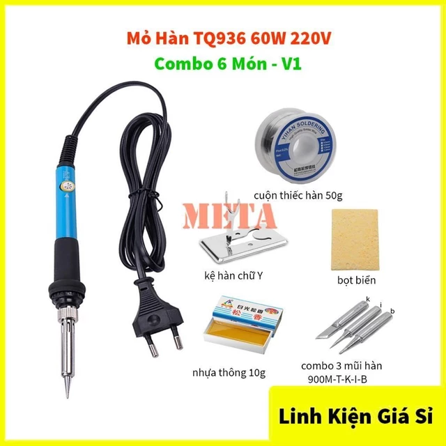 Mỏ Hàn TQ936 60W 220V có núm điều chỉnh nhiệt độ, Máy Hàn TQ936 - Mỏ hàn 936, máy hàn 936, tay hàn TQ936