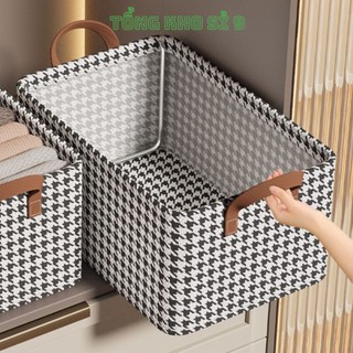 Hộp Vải KÈM LÓT ĐÁY Khung Sắt Đựng Sắp Xếp Chăn Màn 386,  Hộp Đựng Quần Áo Gọn Gàng Có Thể Xếp Chồng 48x28x20Cm