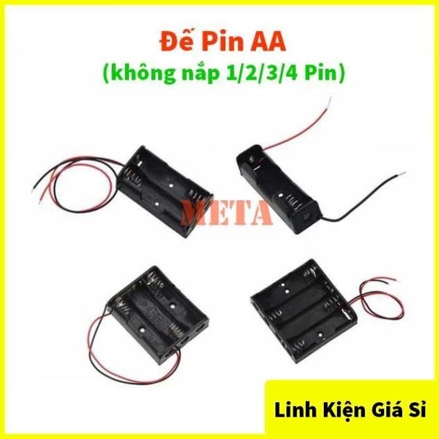 Đế Pin AA Không Nắp 1/2/3/4 Pin - Đế 1 Pin AA, Đế 2 Pin AA, Đế 3 Pin AA, Đế 4 Pin AA Pin