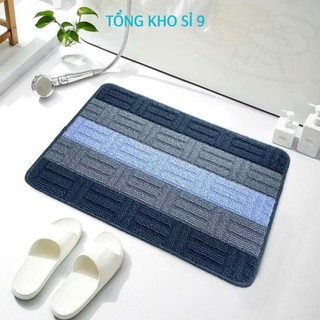 THẢM LAU CHÂN NỈ KẺ,  Thảm Lau Chân Kẻ Sọc Siêu Thấm Nước Chống Trượt Để Phòng Tắm, Phòng Khách - Thảm Len Kẻ 40x60CM