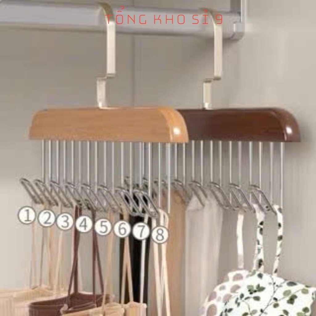(COMBO 5) Móc Gỗ Đa Năng Có Thể Xoay 360 Độ, MÓC TREO ĐỒ LÓT - MÃ: MOCTREOQUANAO4968