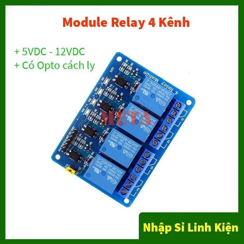 Module Relay 4 kênh 5-12V có Opto cách ly, Relay 4 kênh 5V DC, Relay 4 ...