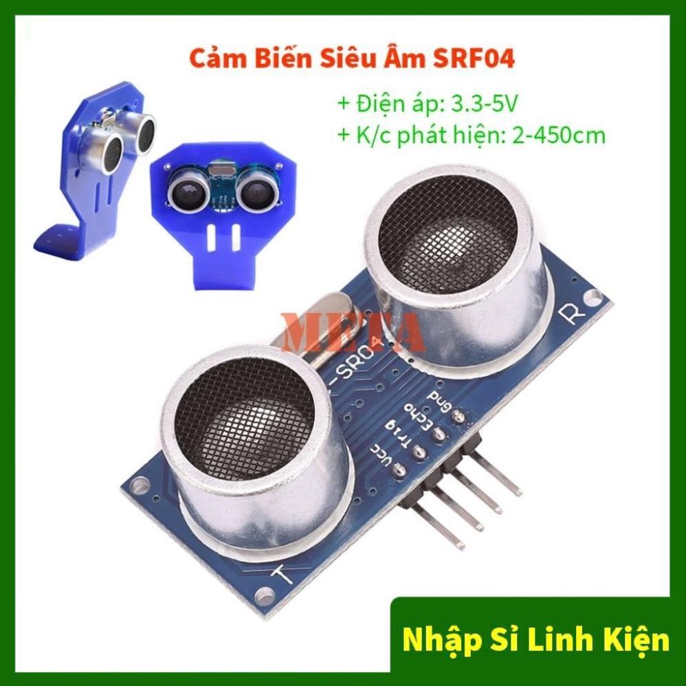 Module Cảm Biến Siêu Âm SRF04, HC SR04, HC-SR04 - Khung giá Đỡ Cảm Biến ...