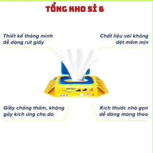 KHĂN LAU GIÀY VỊT VÀNG, Giấy lau giày Sneaker gói 30 tờ túi, khăn lau sạch giày túi màu vàng - MA:21KHAN LAU GIAY