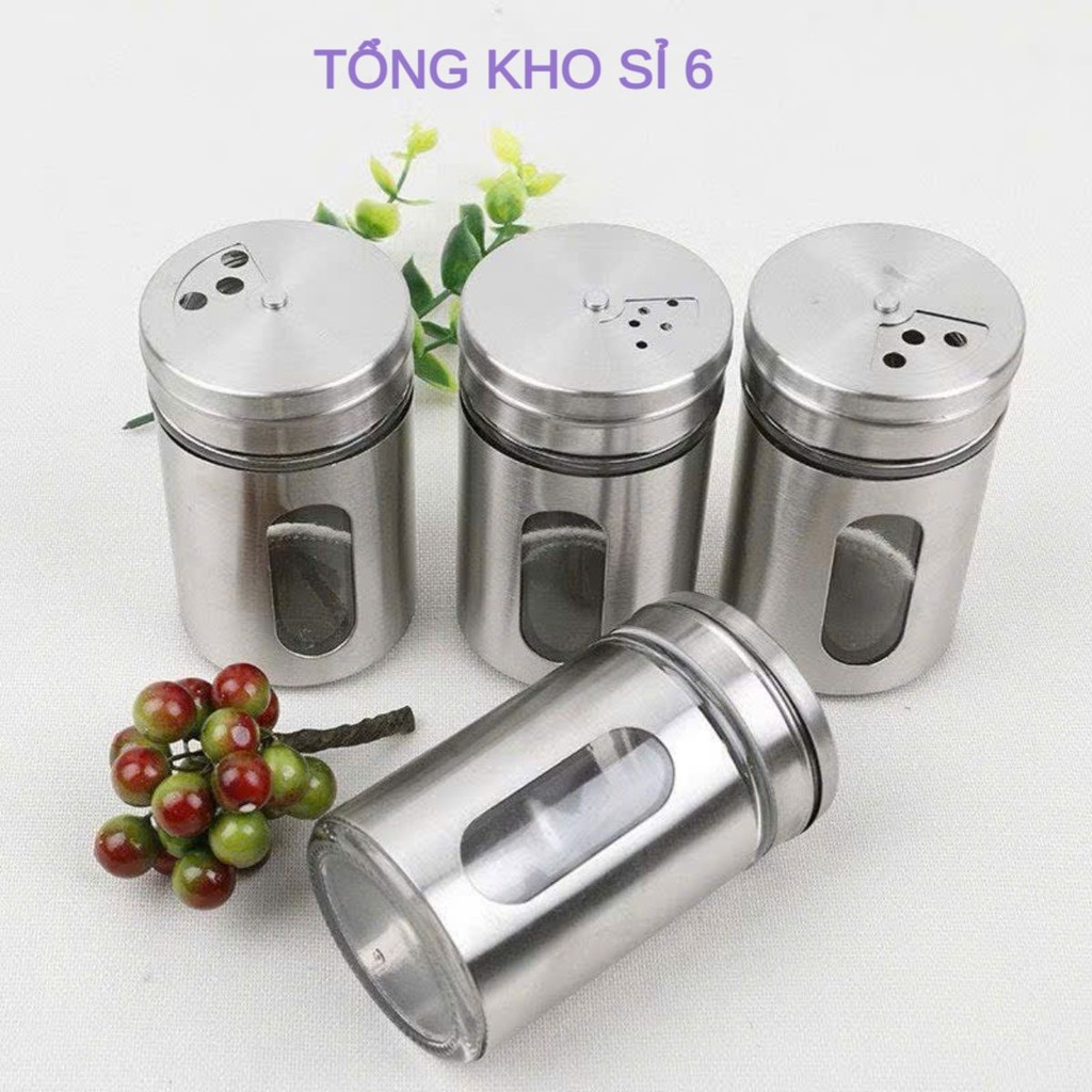 Lọ đựng tăm, hũ hạt tiêu bằng inox 304 Đa Năng Tiện Lợi,  LỌ XAY TIÊU - MÃ: XAYTIEU038