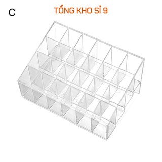 Khay Đựng Son Môi 24 Ô Nhựa Mica Siêu Bền Trong Suốt Kệ Đựng Mĩ Phẩm Trang Sức- Kệ Đựng Mỹ Phẩm