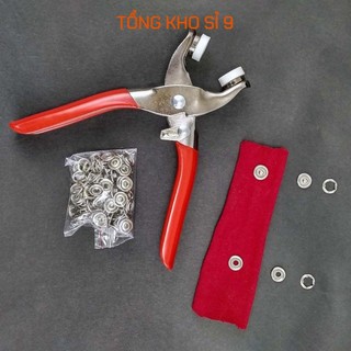 Bộ Kìm Bấm Cúc Vành Áo Kim Loại,Cúc Sắt - Kìm Bấm Khuy,Khoen Áo Quần Tiện Lợi