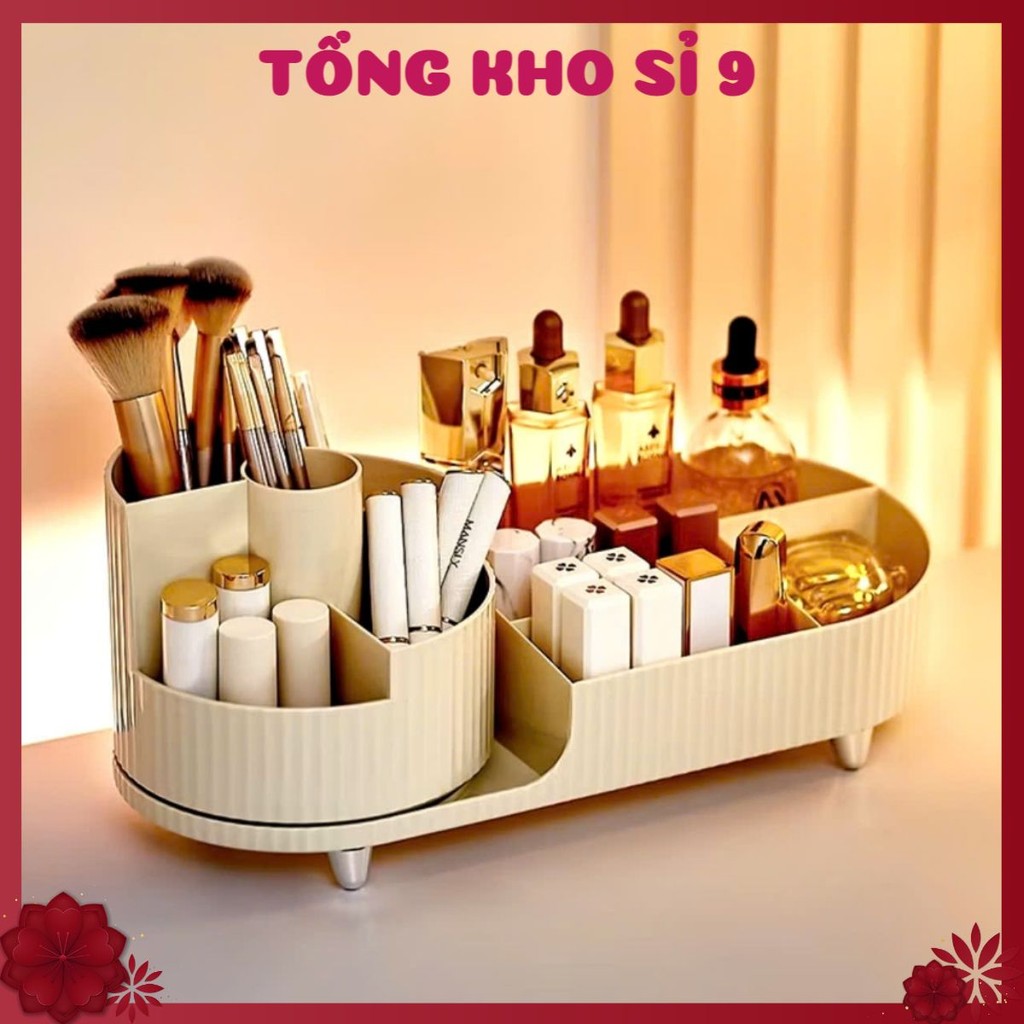 KHAY ĐƯNG ĐỒ TRANG ĐIỂM, Kệ đựng mỹ phẩm mẫu mới cỡ lớn - Để Bàn Xoay 360 Sang Trọng Cao Cấp - MA:2679KHAYDUNGDO