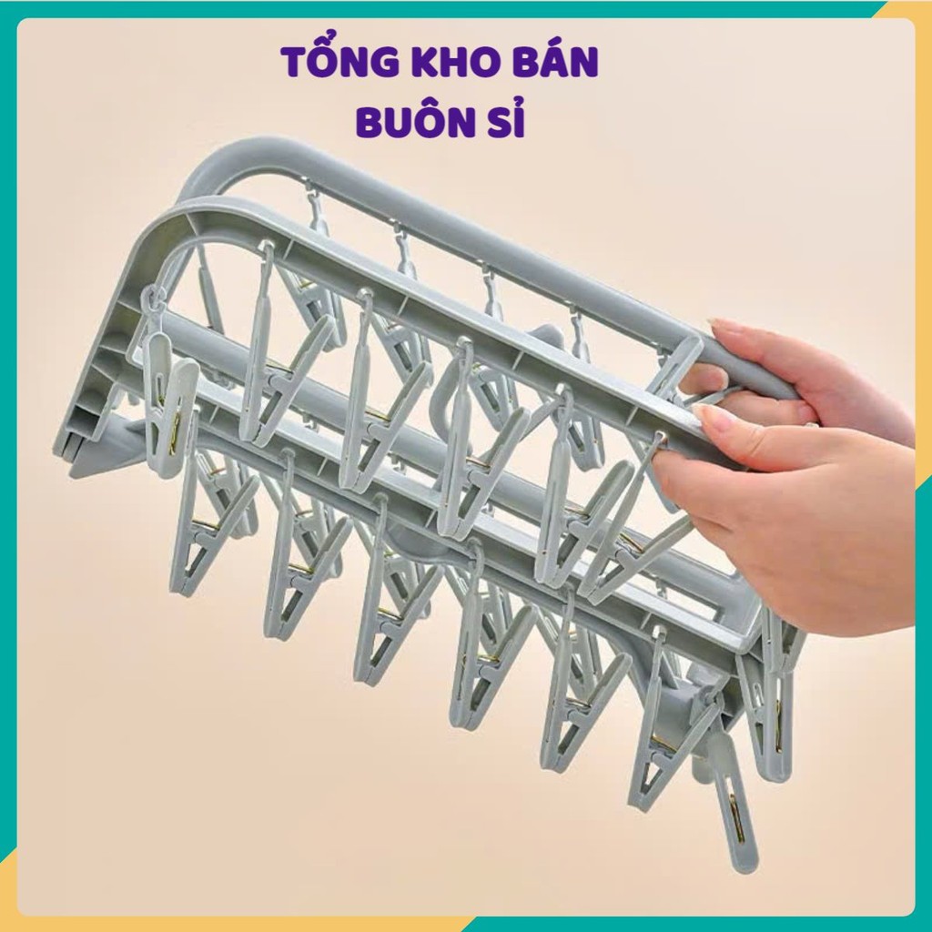 Móc Chùm Nhựa Vuông 32 Kẹp Treo Đồ, MÓC TREO KẸP BẰNG NHỰA SIÊU BỀN - MÃ: MOC732