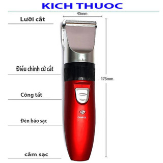 Tông đơ cắt tóc gia đình, tăng đơ cắt tóc cho bé sạc điện cầm tay tiện lợi cắt tóc trẻ em, tặng kèm 4 lưỡi cắt