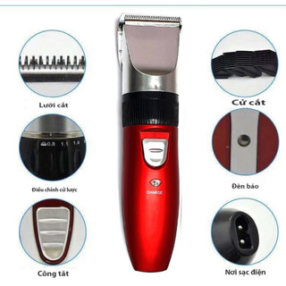 Tông đơ cắt tóc gia đình, tăng đơ cắt tóc cho bé sạc điện cầm tay tiện lợi cắt tóc trẻ em, tặng kèm 4 lưỡi cắt