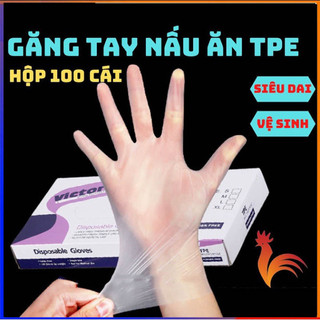 Găng Tay Nấu Ăn Siêu Dai Victoria Bay hộp 100 , Chất Liệu TPE Không Mùi, Găng Tay Siêu Dai