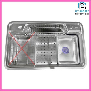 Chậu Rửa Bát 1 Hố HATO Inox SUS304 , Bồn Rửa Chén 1 Ngăn Lớn Bán Nguyệt Kiểu Dáng Nhật Bản, Xi Phông Giữa Bảo Hành 5 Năm