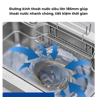 Chậu Rửa Bát 1 Hố HATO Inox SUS304 , Bồn Rửa Chén 1 Ngăn Lớn Bán Nguyệt Kiểu Dáng Nhật Bản, Xi Phông Giữa Bảo Hành 5 Năm
