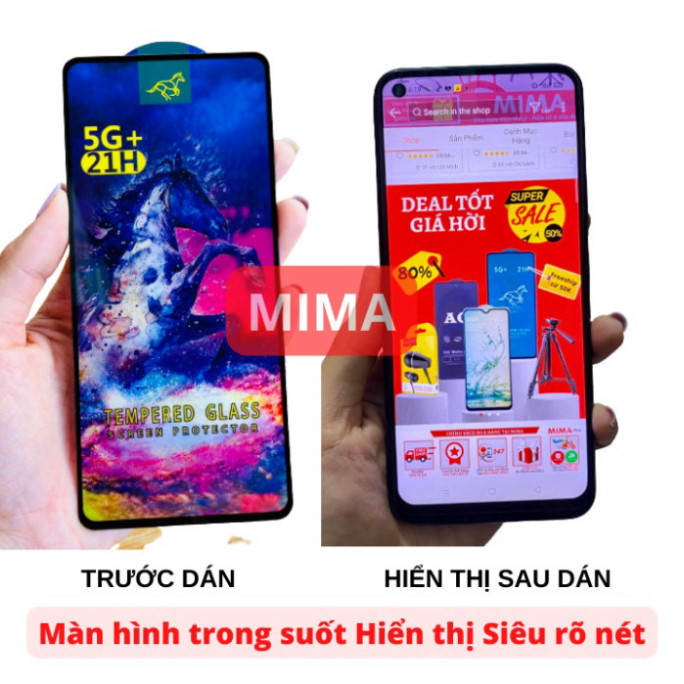 Kính cường lực 21H Vivo V21 V23e  V19 V19Neo V20 V20SE V15 V17 V11i V5 V7 Y15 Y17