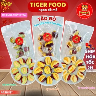 Táo đỏ kẹp sữa nhân hạt điều TIGER FOOD Táo đỏ Tân Cương kẹp sữa lạc đà nhân hạt điều - Đồ ăn vặt kẹo snack bánh kẹo tết