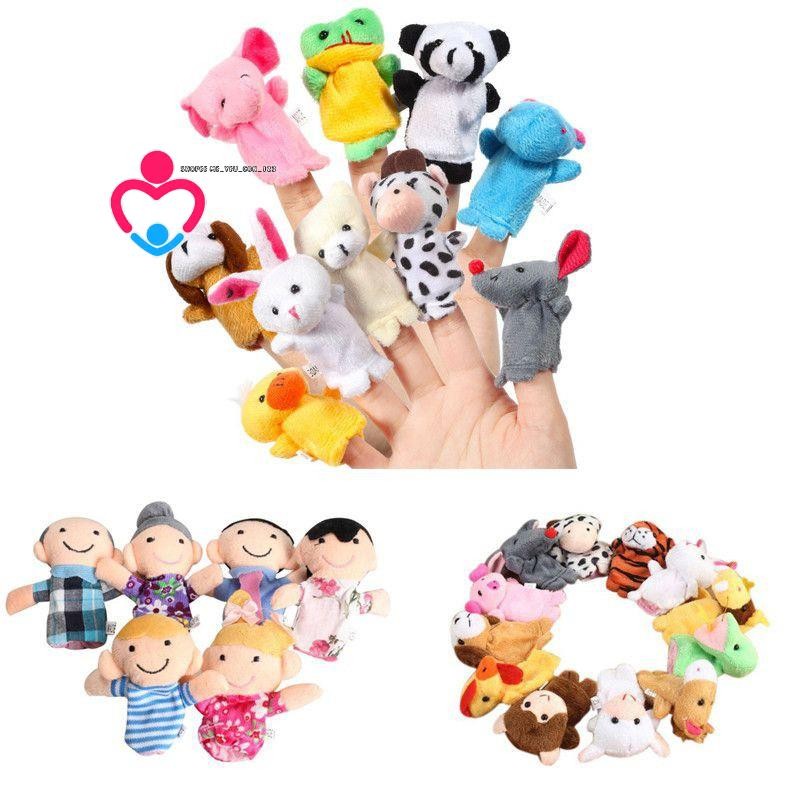 Set con Rối Ngón Tay Hình Động Vật bằng bông Đáng Yêu | Shopee Việt Nam