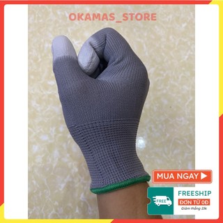 [HỎA TỐC] SET 10 đôi Bao tay lao động phủ PU ngón tay chống tĩnh điện - Gang tay bảo hộ công nghệ Nano OKAMAS STORE