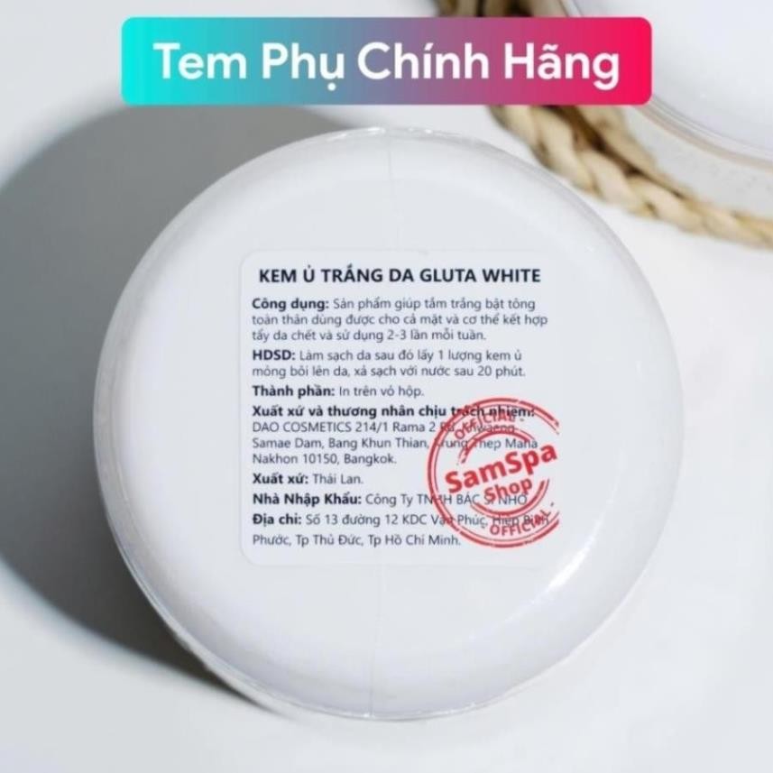Kem ủ Trắng Da Gluta White Thái Lan hũ đại 600gr không bết dính, siêu thấm, siêu trắng (full tem chính hãng)