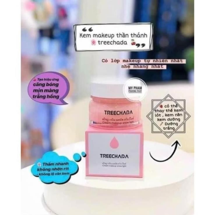 Kem Nền TREE CHADA Thái Lan Makeup nâng tone, dưỡng trắng, chống nắng da đẹp hoàn hảo chỉ 1 bước (hàng xách tay)