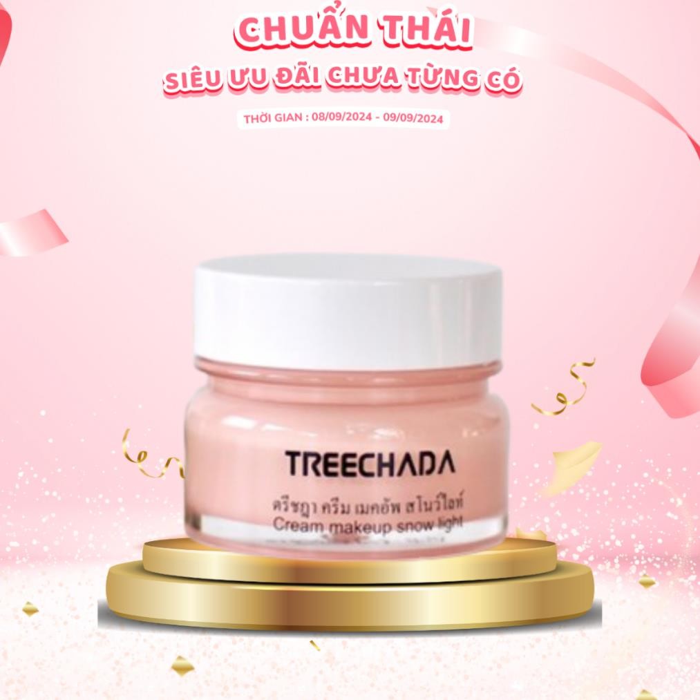 Kem Nền TREE CHADA Thái Lan Makeup nâng tone, dưỡng trắng, chống nắng da đẹp hoàn hảo chỉ 1 bước (hàng xách tay)