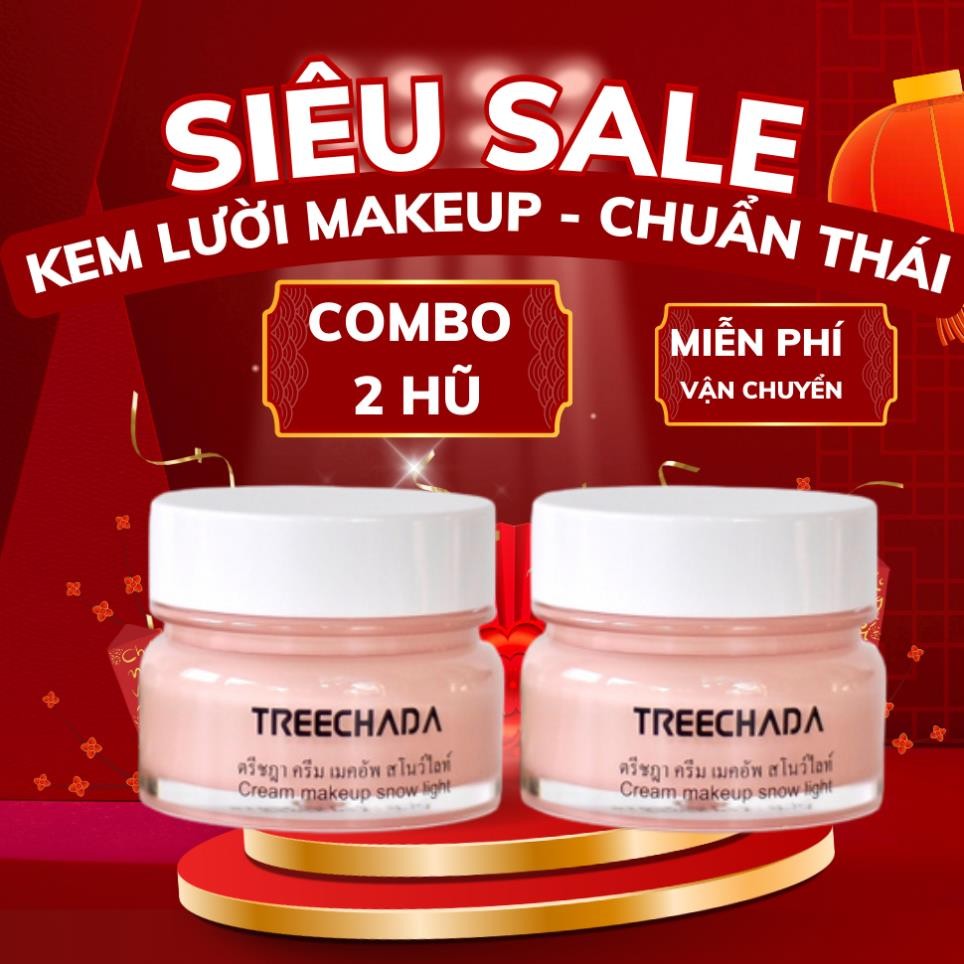 Kem Nền TREE CHADA Thái Lan Makeup nâng tone, dưỡng trắng, chống nắng da đẹp hoàn hảo chỉ 1 bước (hàng xách tay)